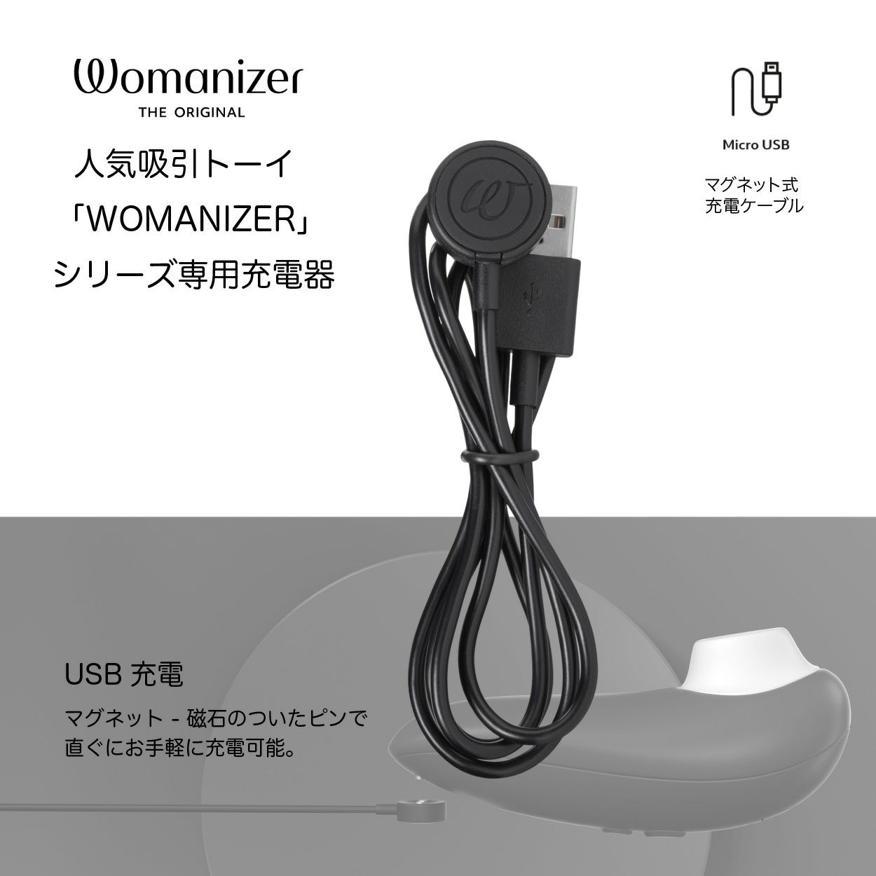 Womanizer ウーマナイザー マグネット式充電ケーブル 黒色の商品画像